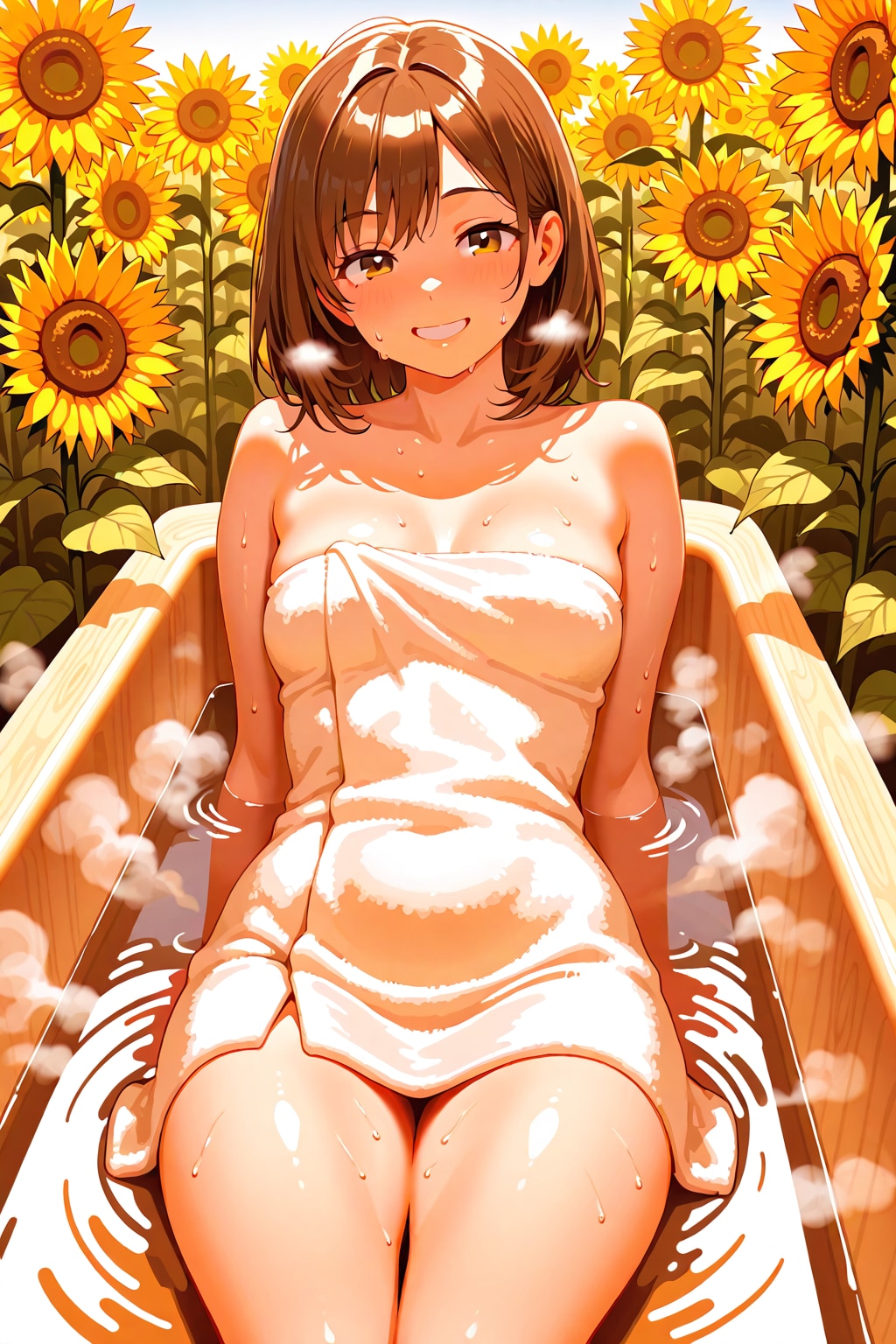 ひまわり畑にて