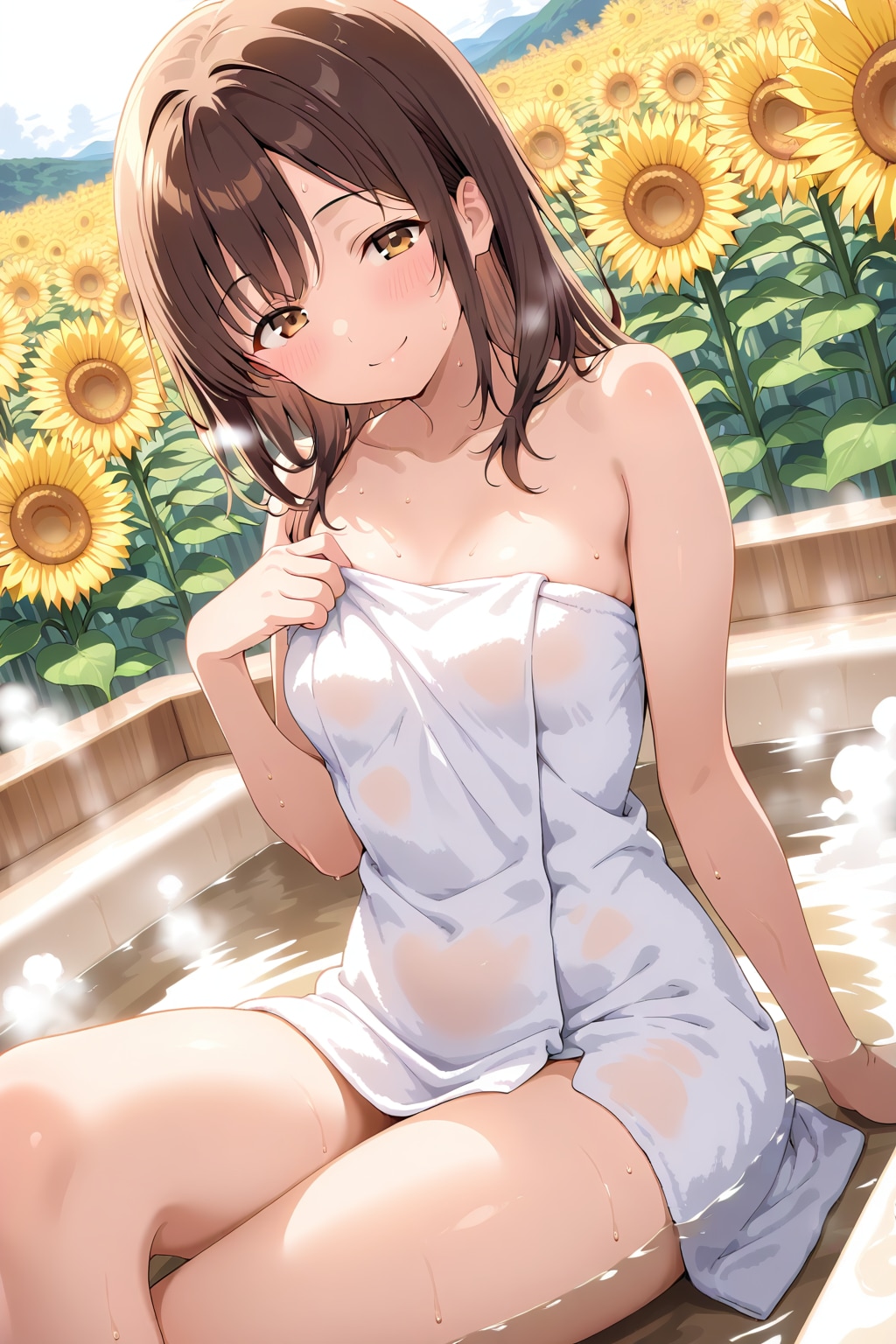 ひまわり畑にて