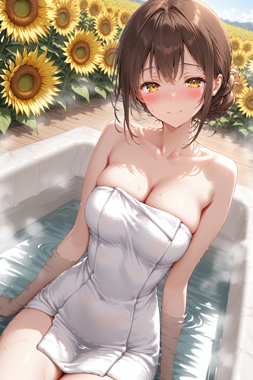 ひまわり畑にて