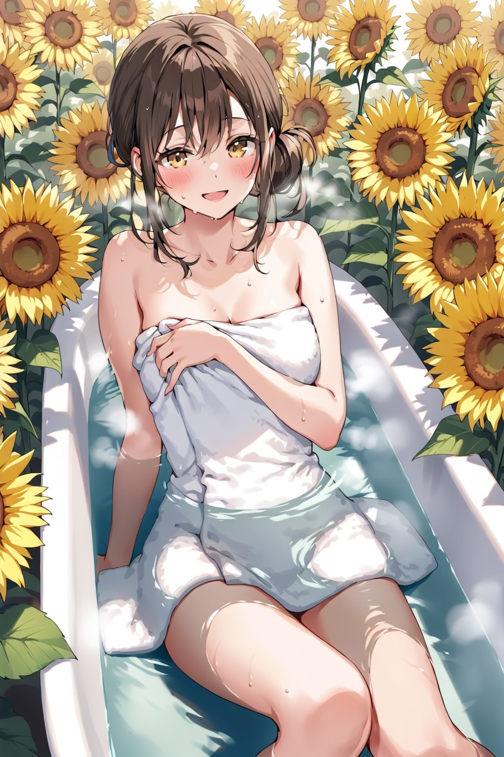 ひまわり畑にて