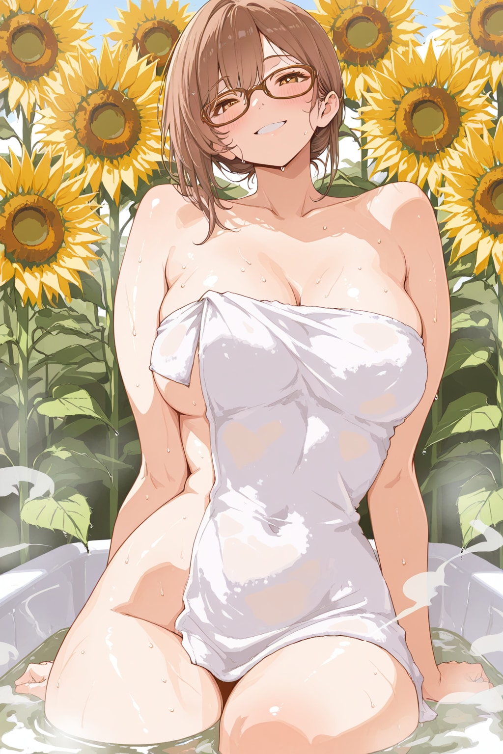 ひまわり畑にて