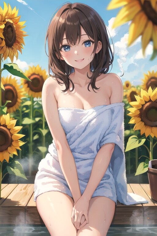 ひまわり畑にて
