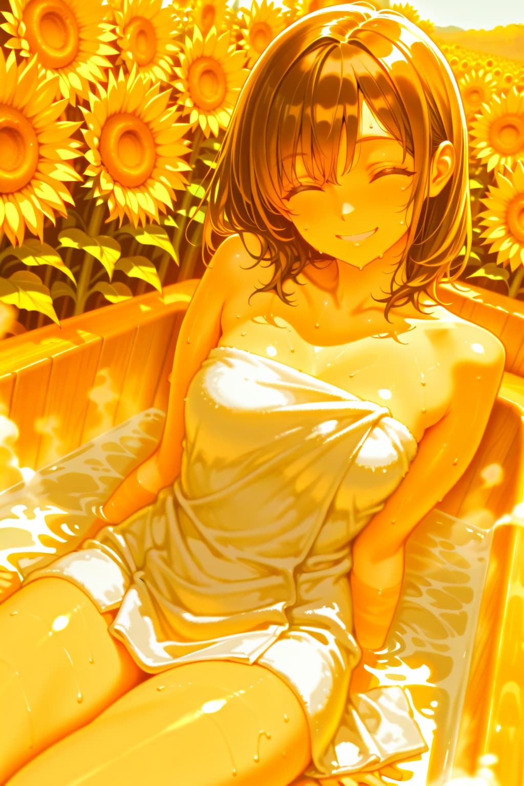 ひまわり畑にて