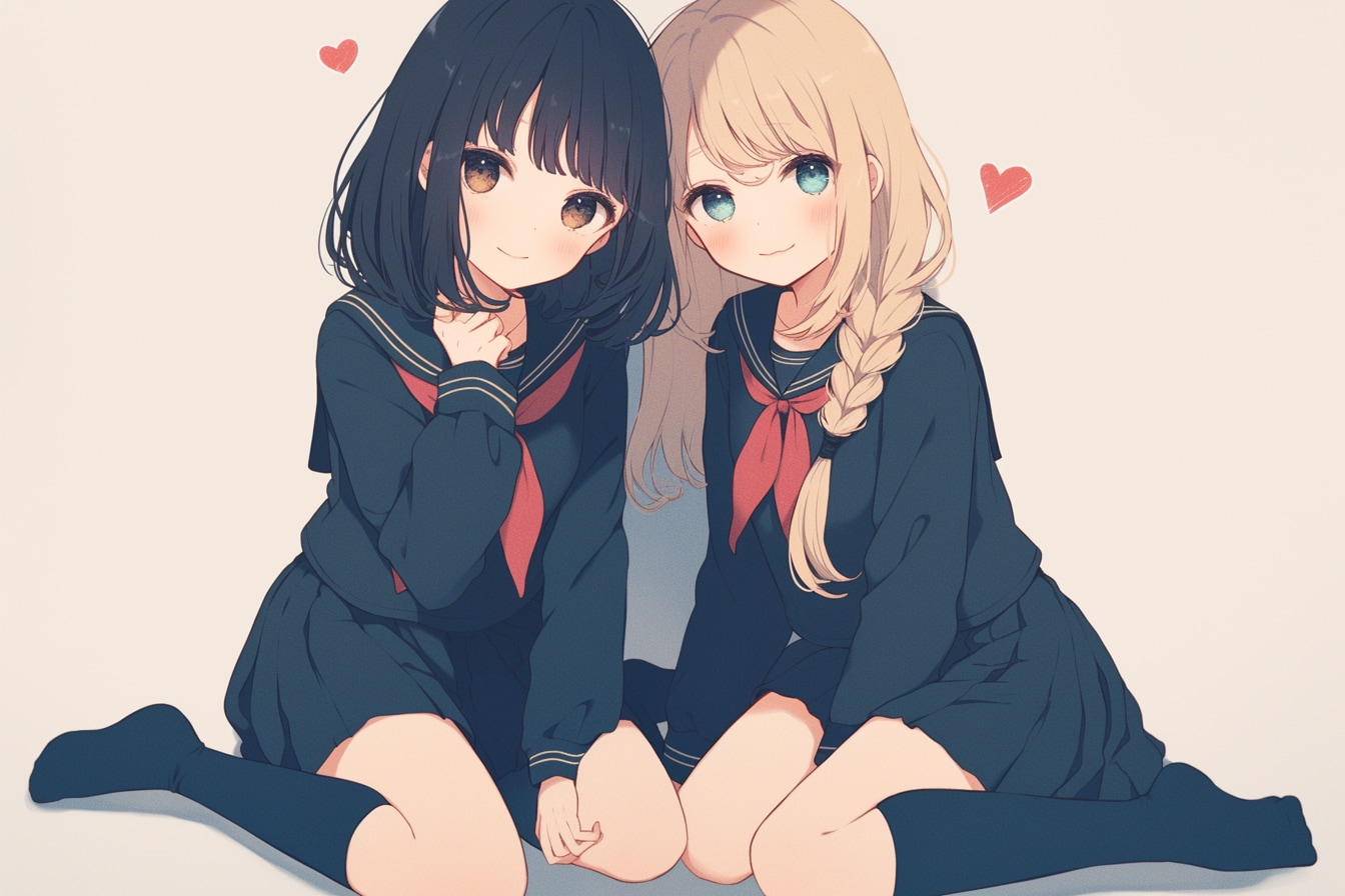 二人のJK193 | の人気AIイラスト・グラビア