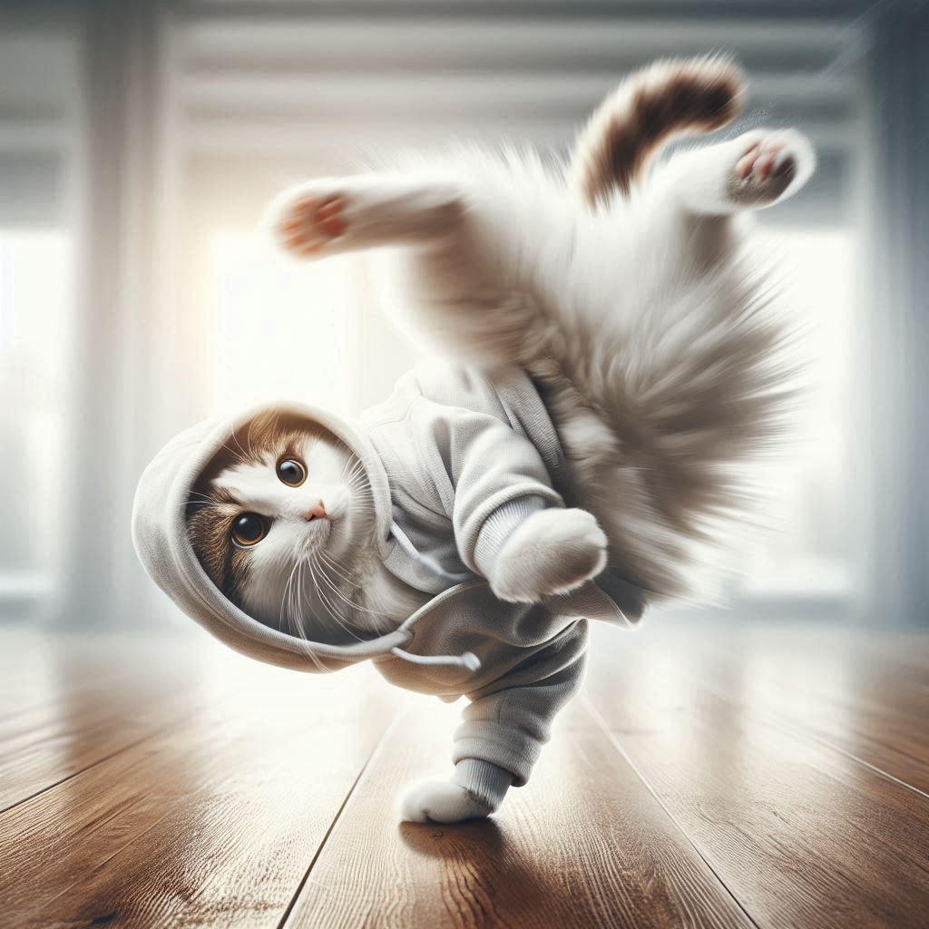 白いコートを着た猫