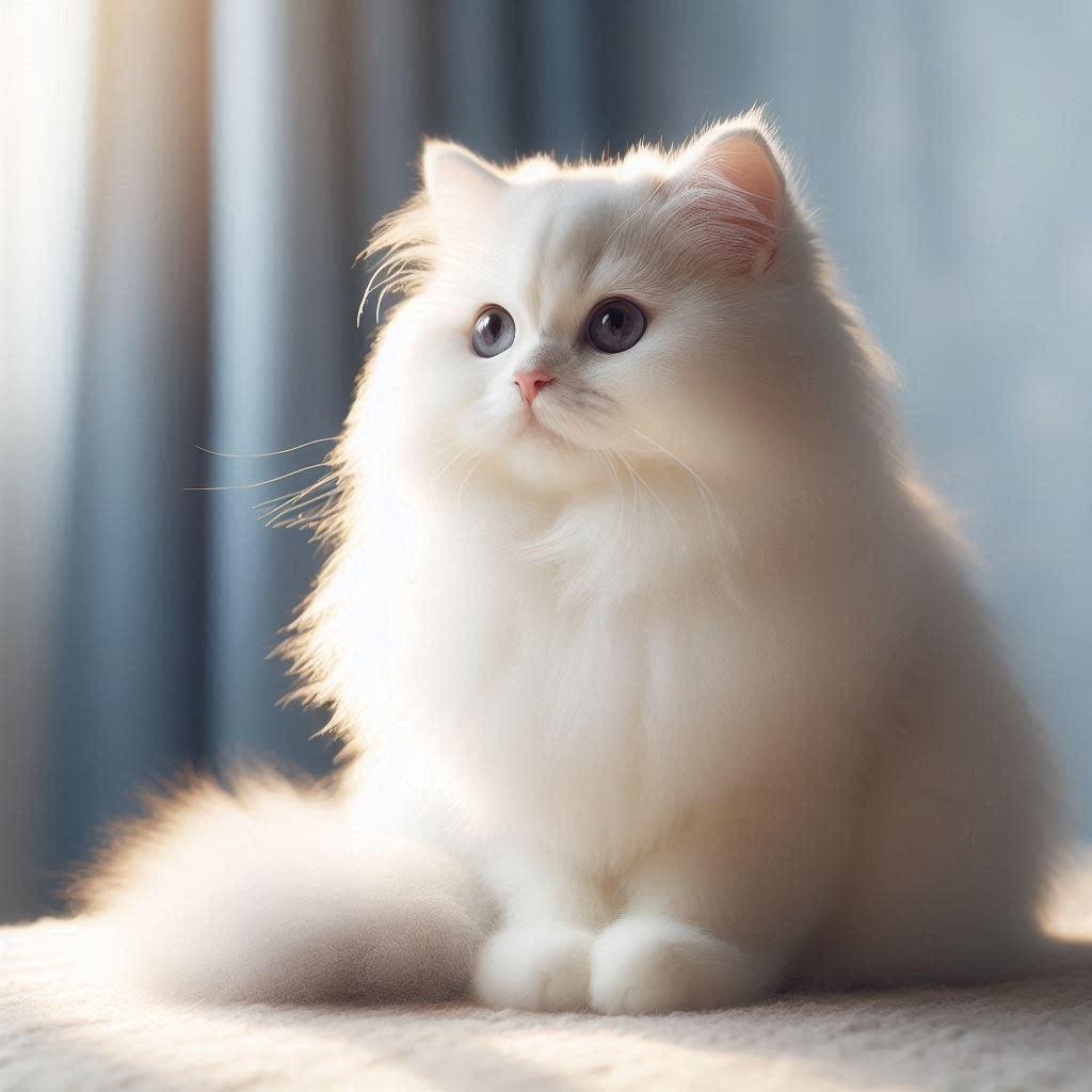 白いコートを着た猫