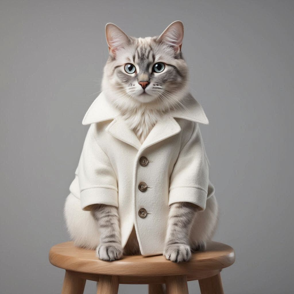 白いコートを着た猫 | の人気AIイラスト・グラビア