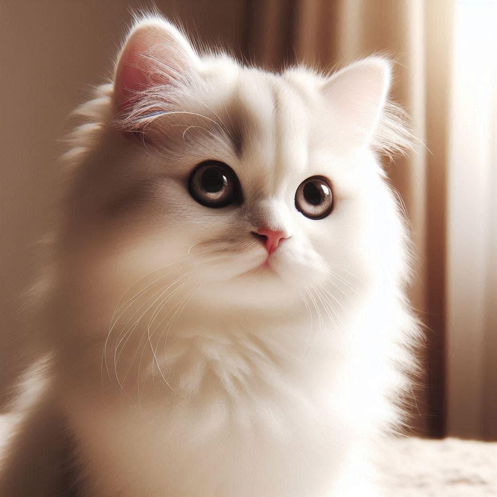 白いコートを着た猫