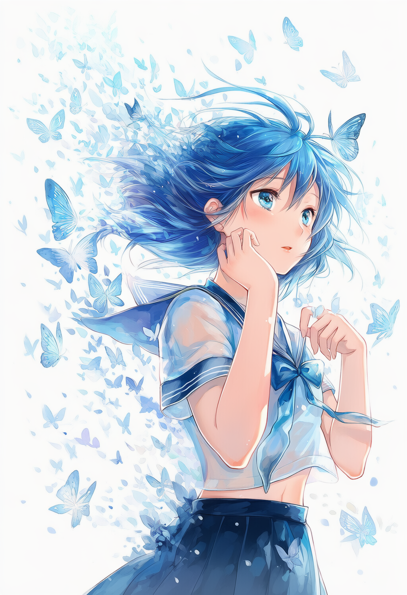 蒼い蝶々 | の人気AIイラスト・グラビア
