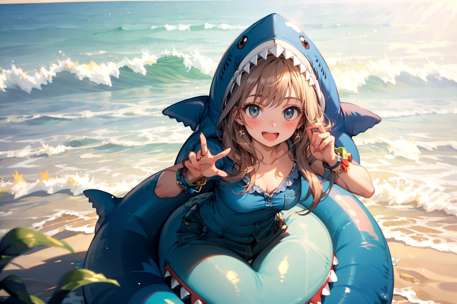 サメのきぐるみ（モデル: TOPAZ） | の人気AIイラスト・グラビア