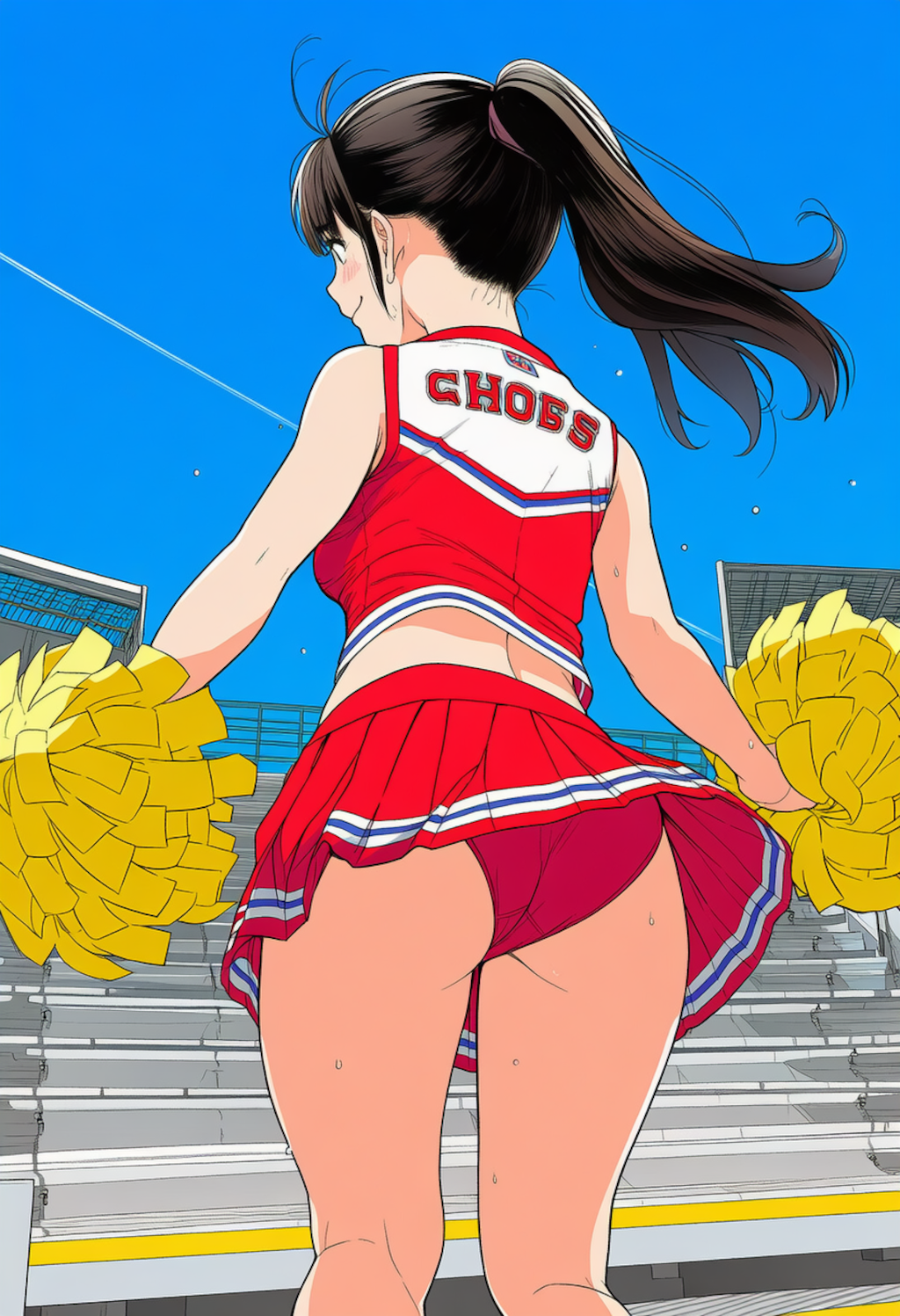 野球部を応援するJKチア