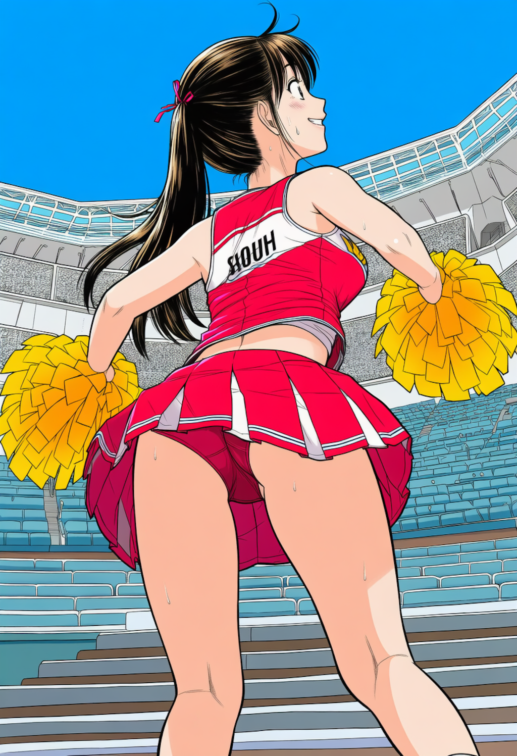 野球部を応援するJKチア