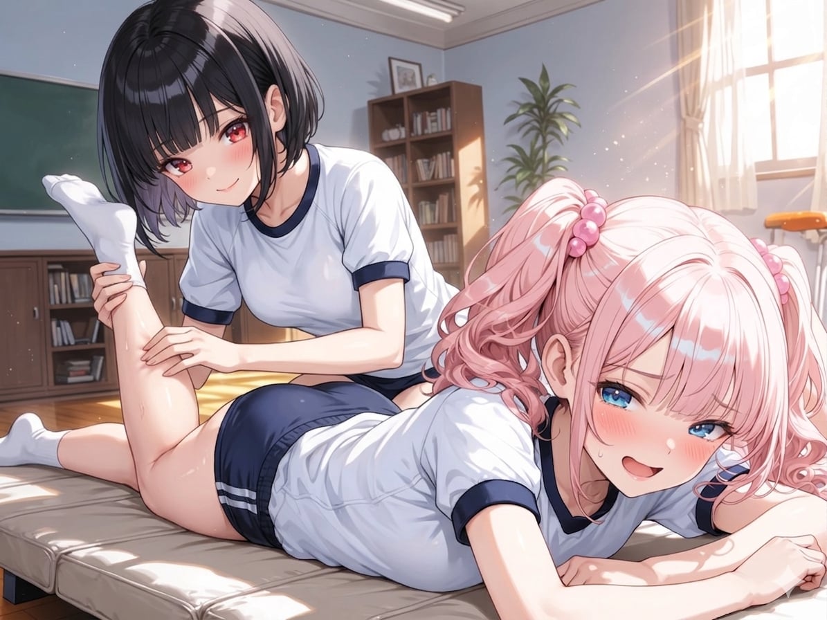 ふくらはぎマッサージ ～カノンとルカ ６ ～ | の人気AIイラスト・グラビア