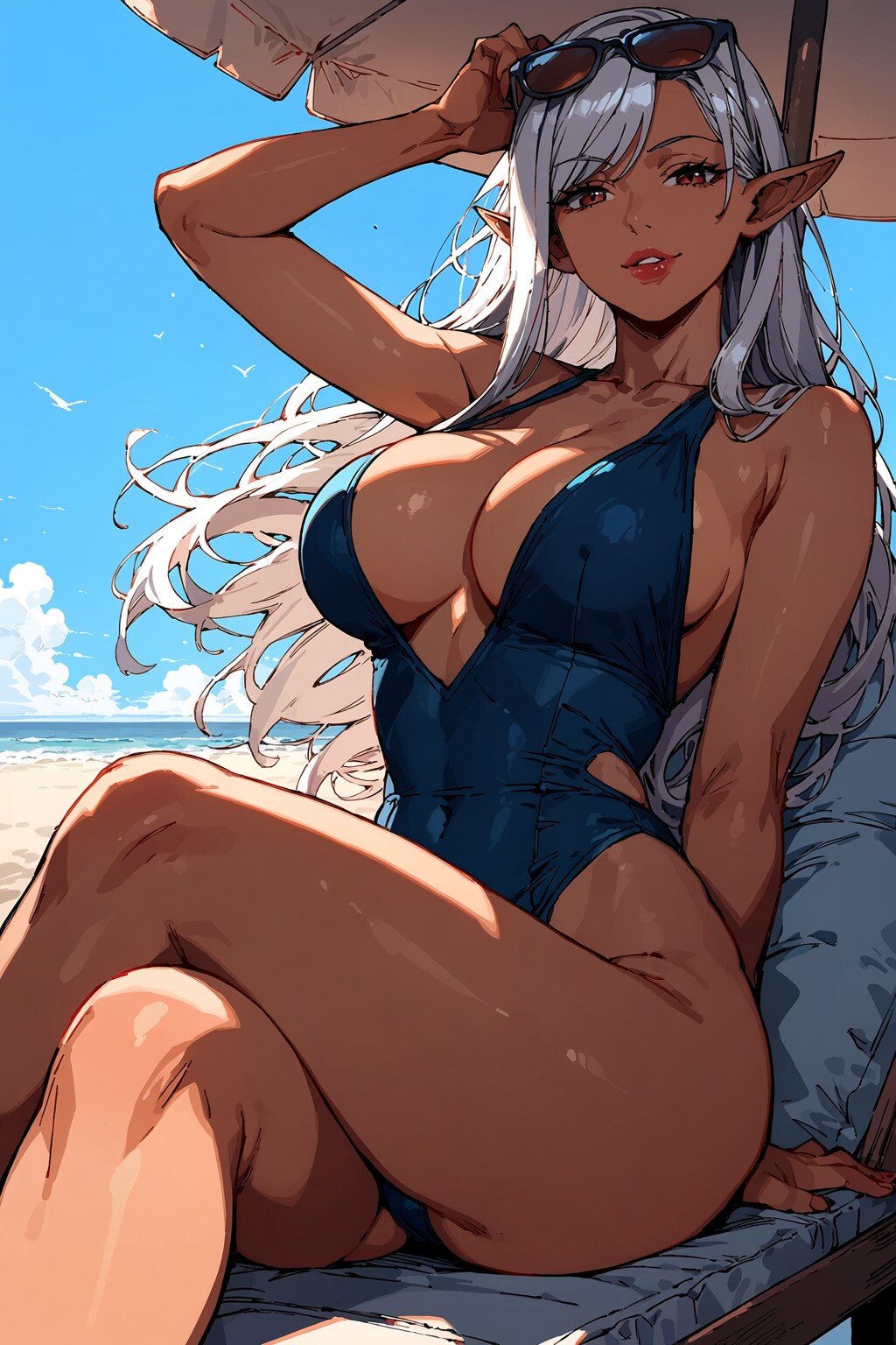 うちのダークエルフさんとビーチ　その２