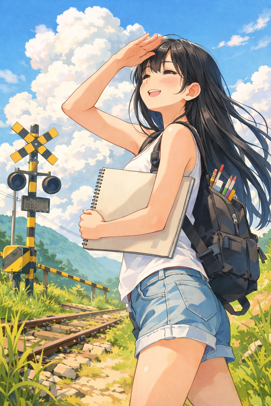 夏空スケッチ | の人気AIイラスト・グラビア