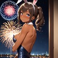 バニーさんと花火大会 X829 2枚目