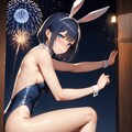 バニーさんと花火大会 X829 3枚目