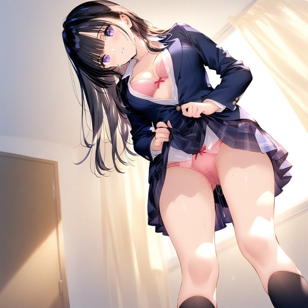 制服を脱いで…