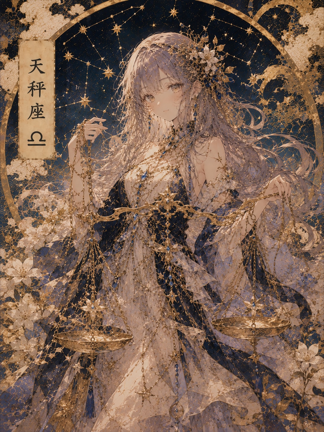 天秤座の星空の女神・No7 | の人気AIイラスト・グラビア