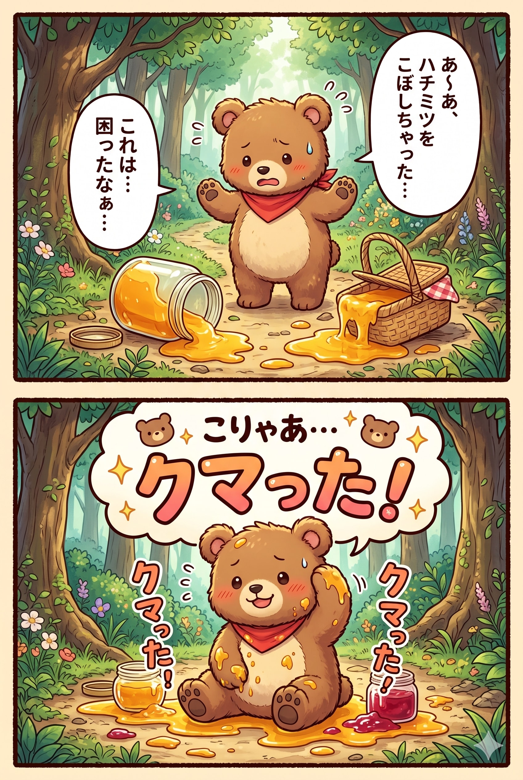 定番の熊ネタ