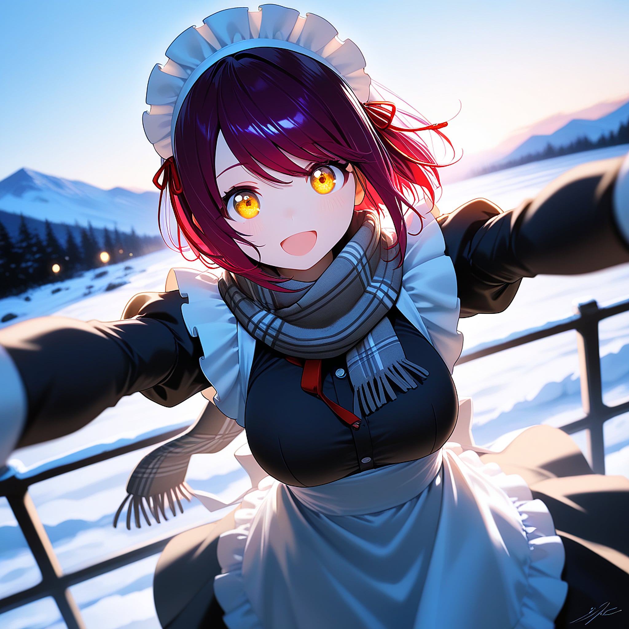 おはようございます（挨拶メイドの芽衣ちゃん） | の人気AIイラスト・グラビア