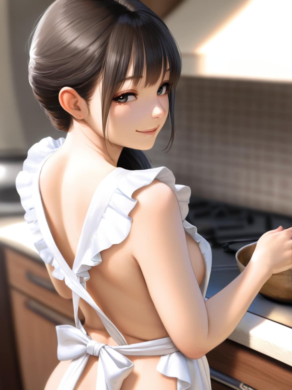 いろんなモデルで裸エプロン4