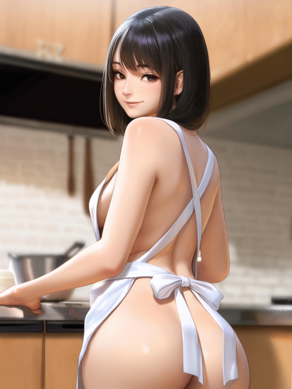 いろんなモデルで裸エプロン4