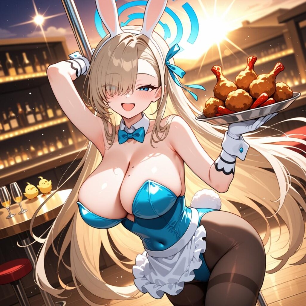 BarCatでバニーコスプレ人妻達唐揚げダンス