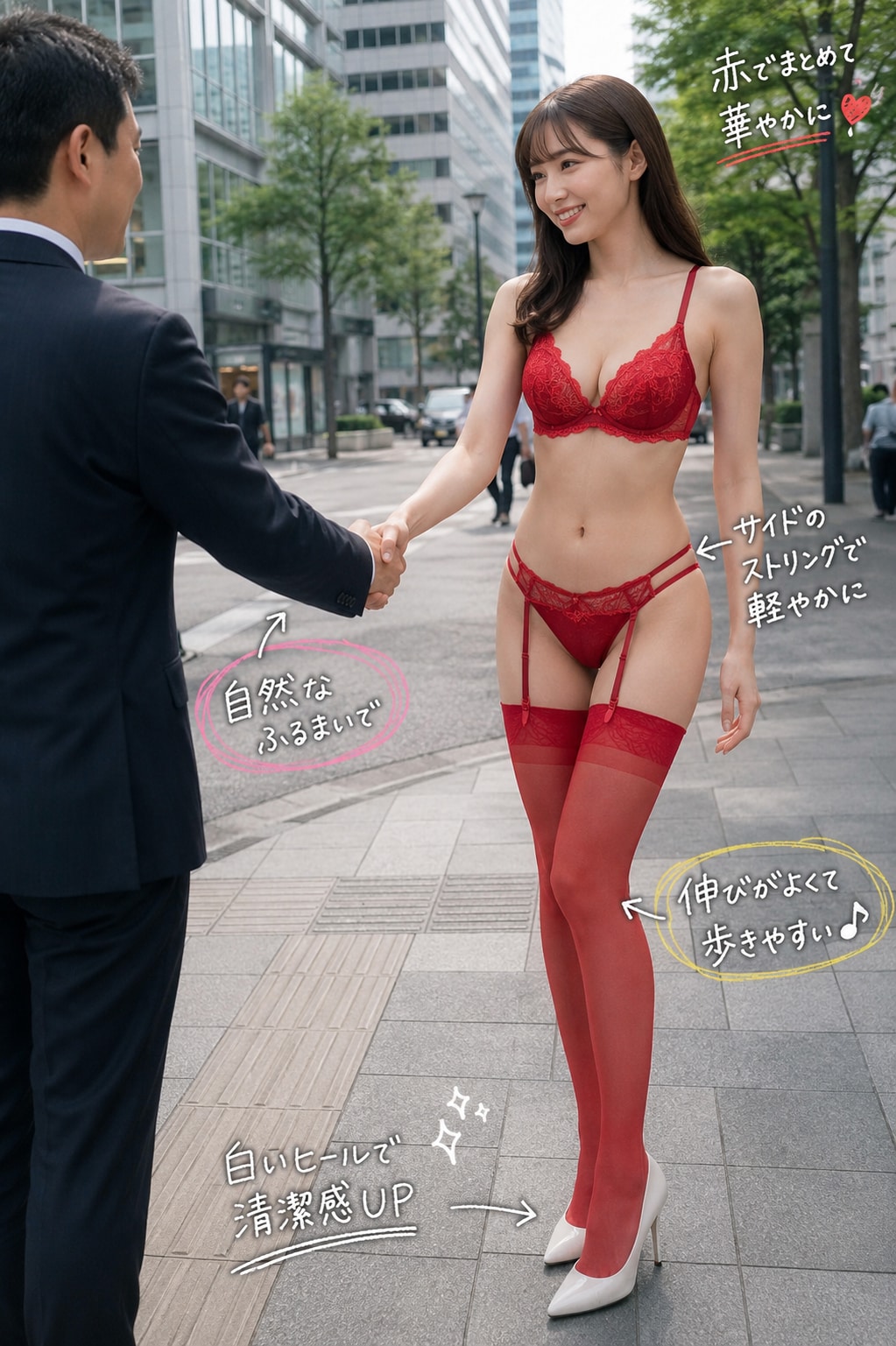 なぜか下着美女と握手❤️