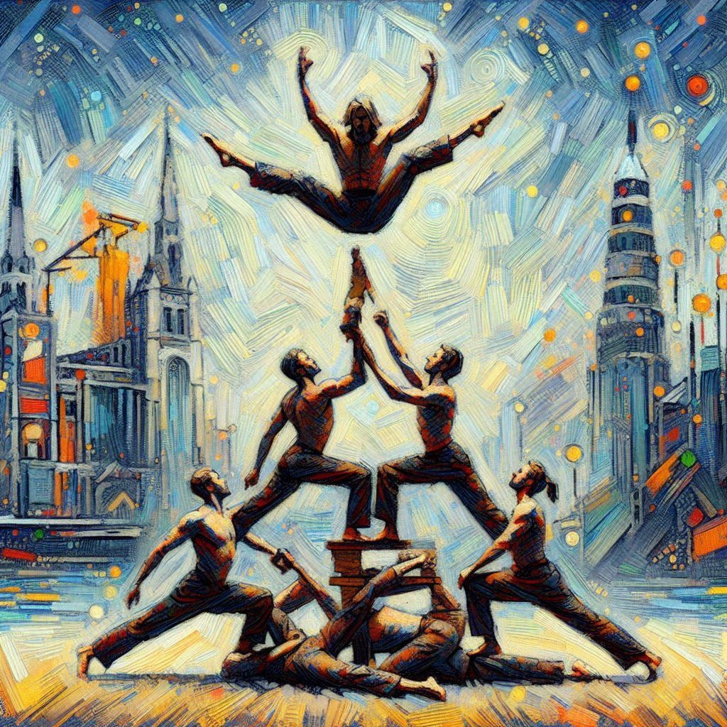 組体操とピラミッドを組み合わせた全く新しい格闘技