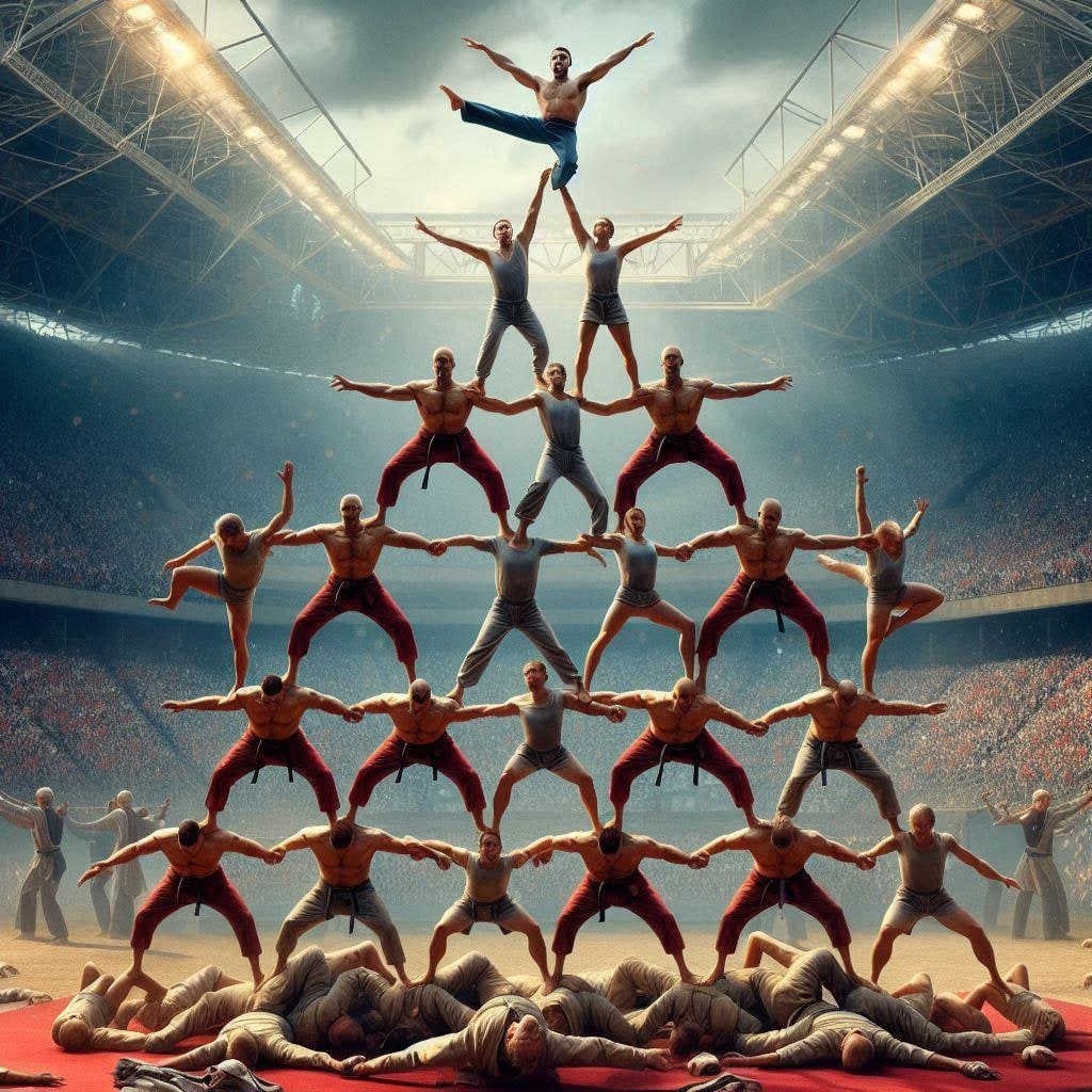 組体操とピラミッドを組み合わせた全く新しい格闘技