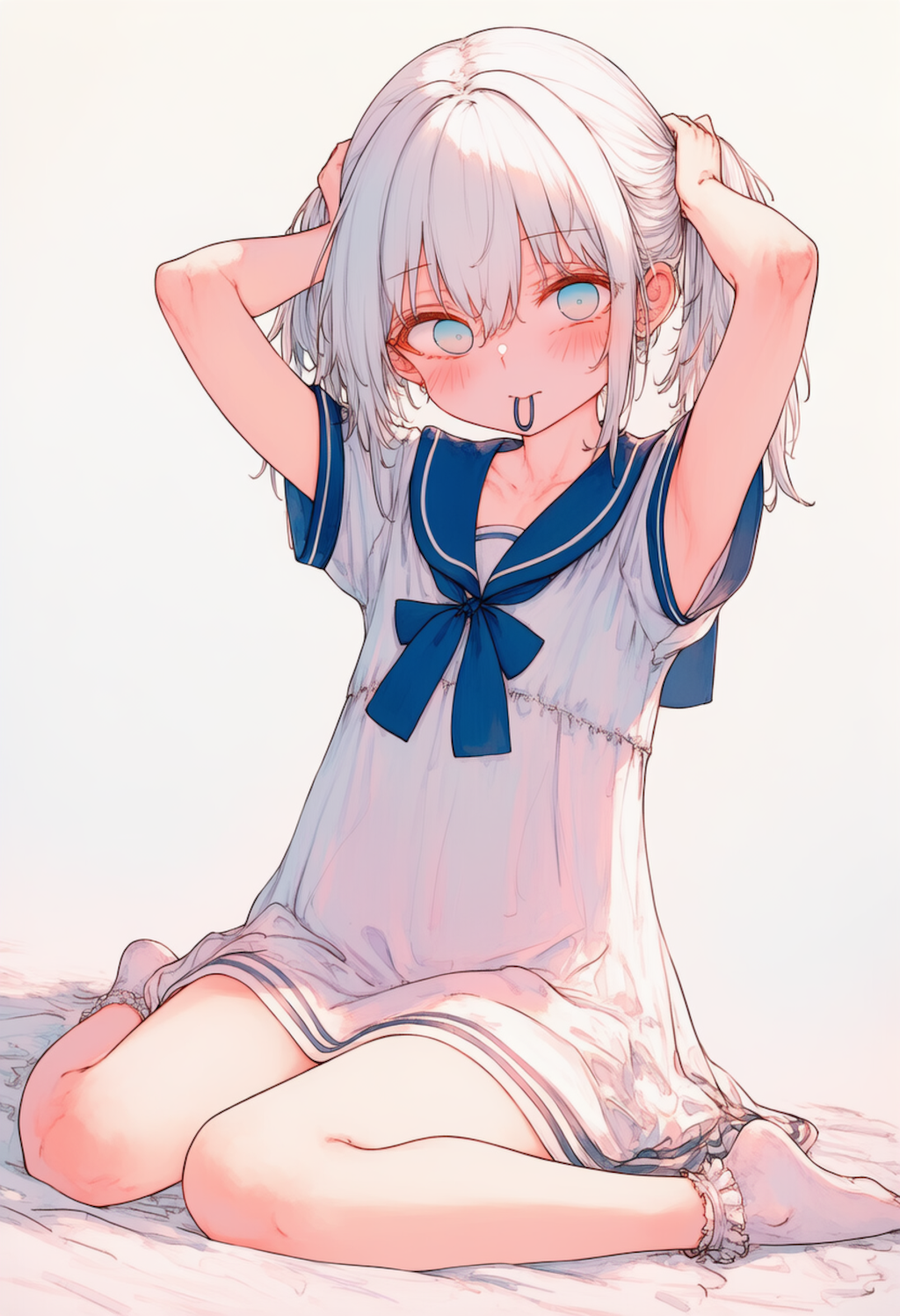 セーラーワンピースとかいう可愛すぎる私服_0604