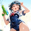 浜辺のスク水少女 4枚目