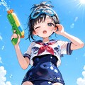 浜辺のスク水少女 3枚目