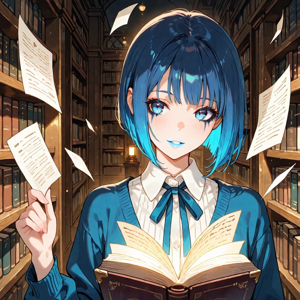 図書館に棲む知識喰いのバケモノ | の人気AIイラスト・グラビア