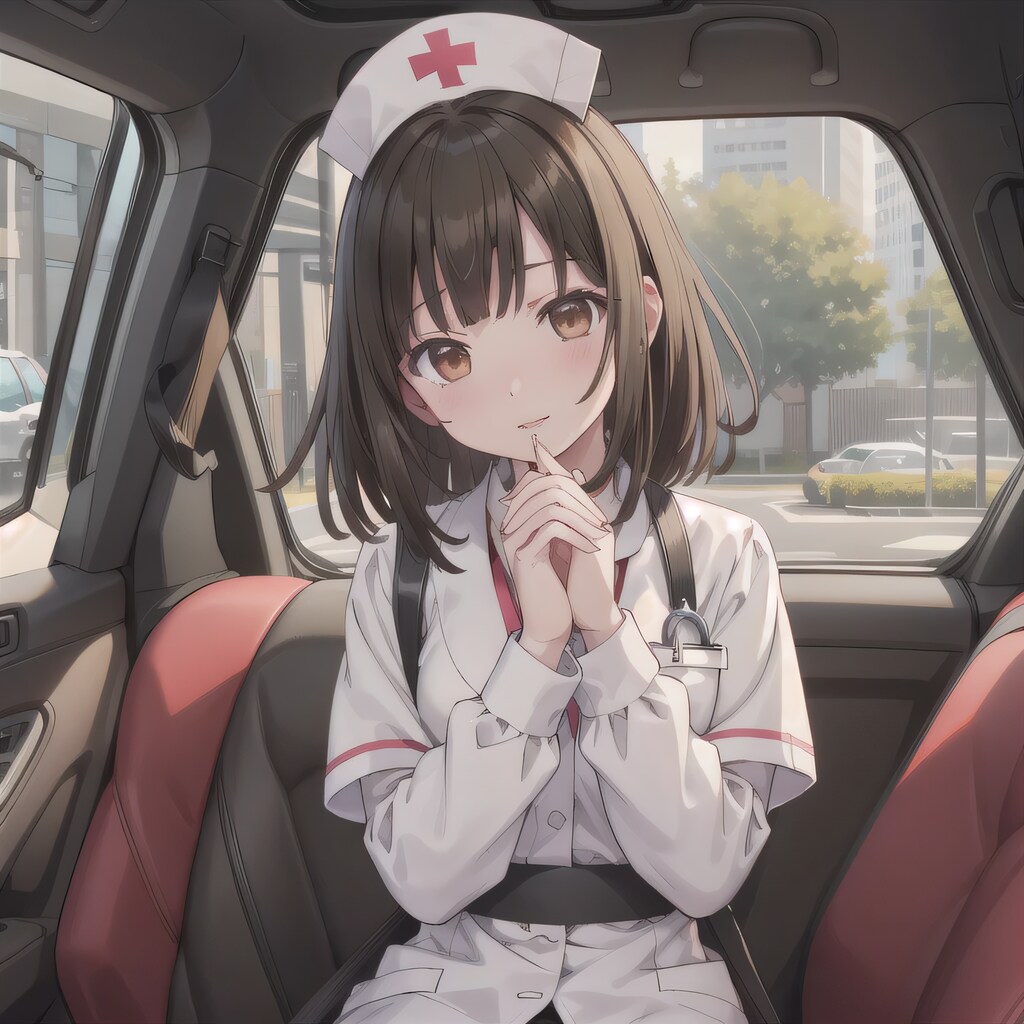 茶髪ボブで車内の少女２