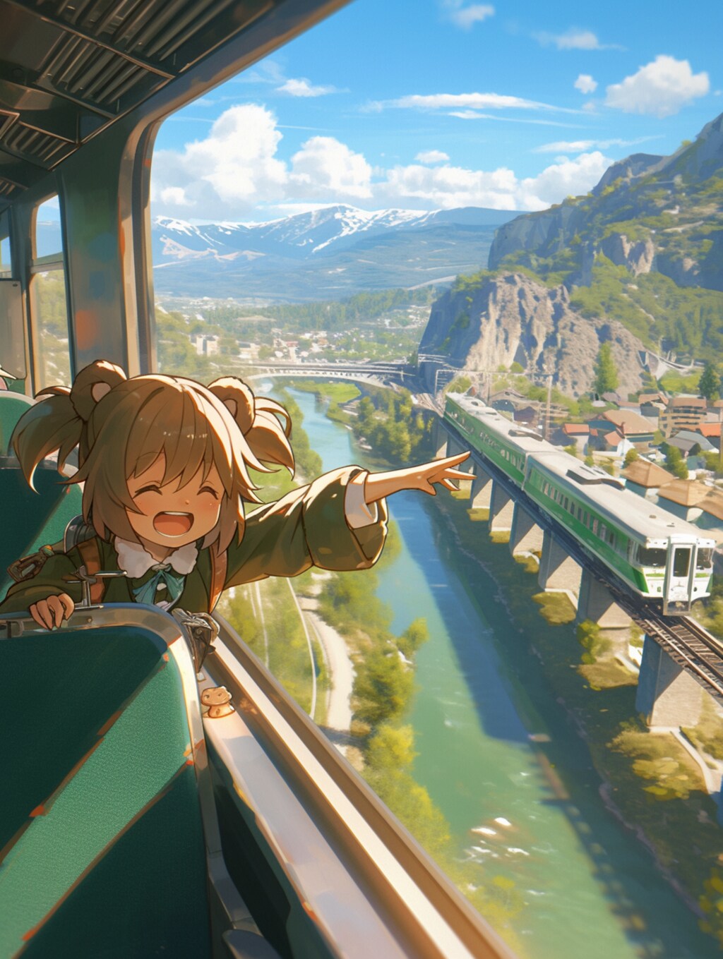 電車✖︎くま娘🐾