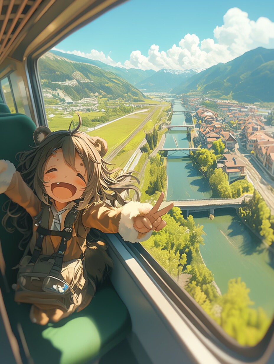 電車✖︎くま娘🐾
