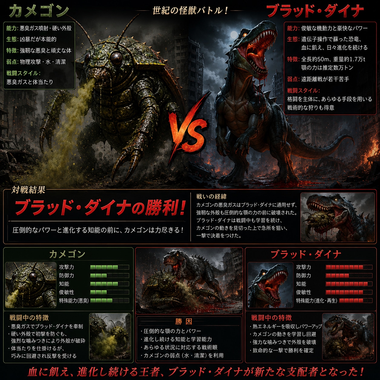 ブラッド・ダイナ vs カメゴン