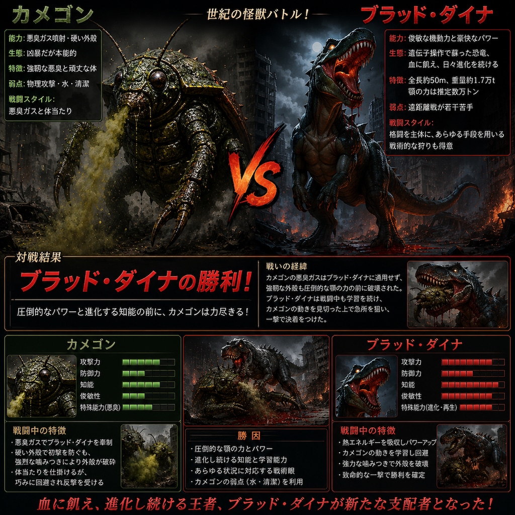 ブラッド・ダイナ vs カメゴン