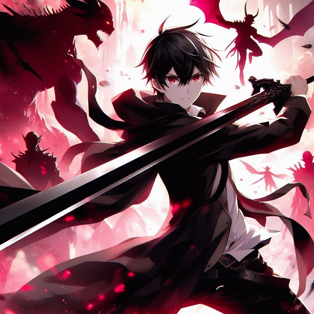 悪魔の軍勢と戦う一人の勇者