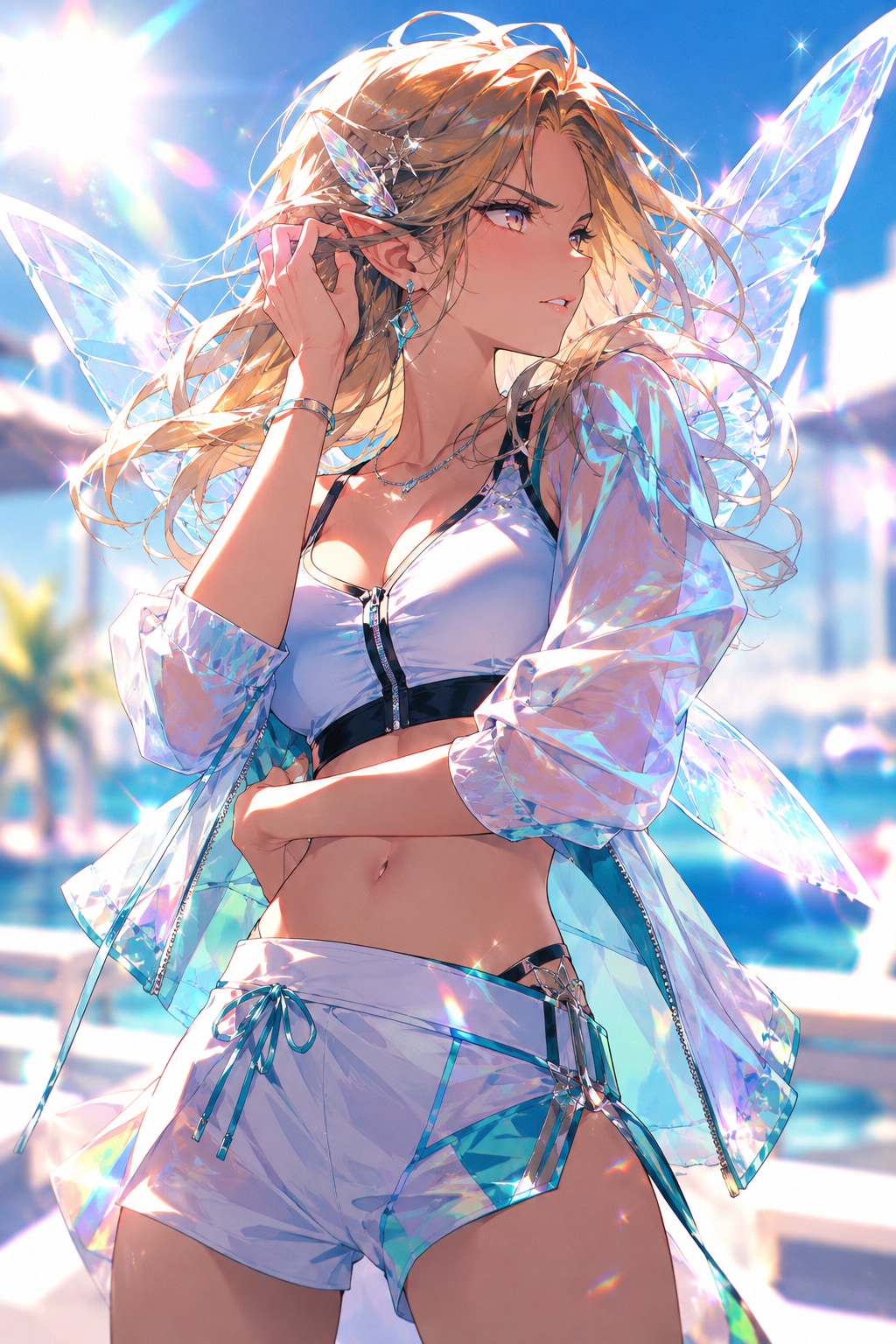 ナマ足ヘソ出し