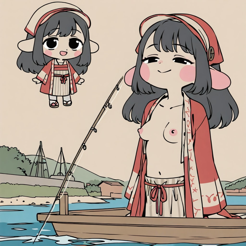 おっぱい釣り人ガール