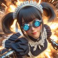 スカイペネトレイターでパルクール中のメイドX号 9枚目