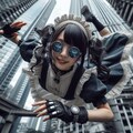スカイペネトレイターでパルクール中のメイドX号 2枚目