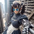スカイペネトレイターでパルクール中のメイドX号 12枚目
