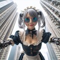 スカイペネトレイターでパルクール中のメイドX号 5枚目