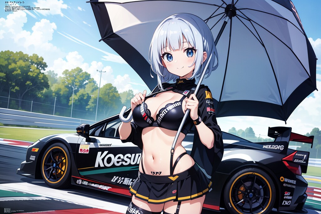 お嬢様ずんだもんとレーシングカー