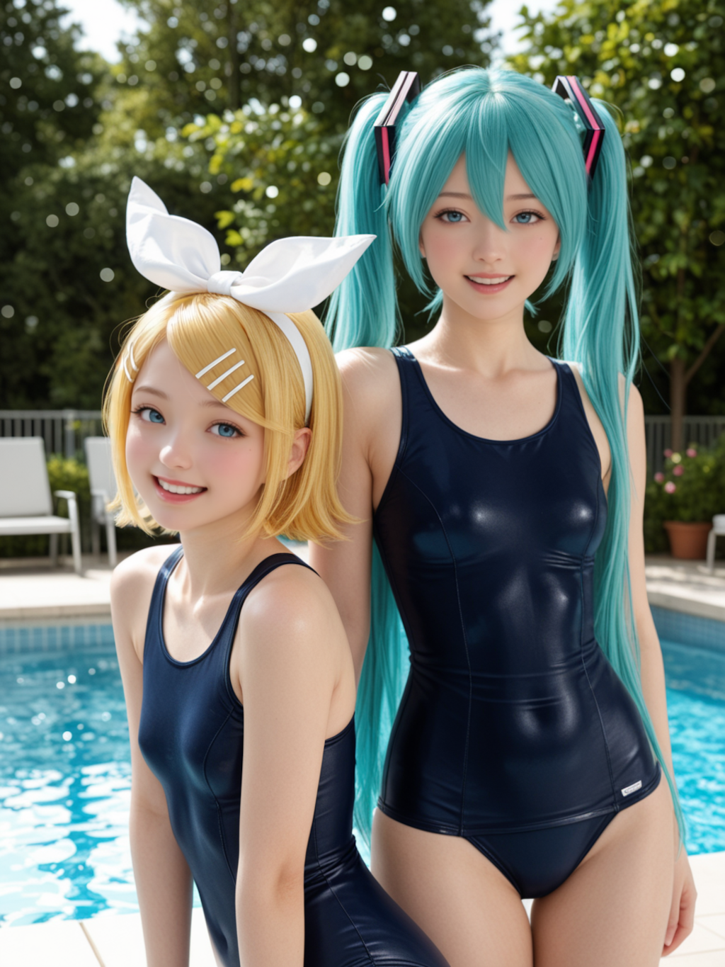 スク水ロケ：リンちゃんミクさん