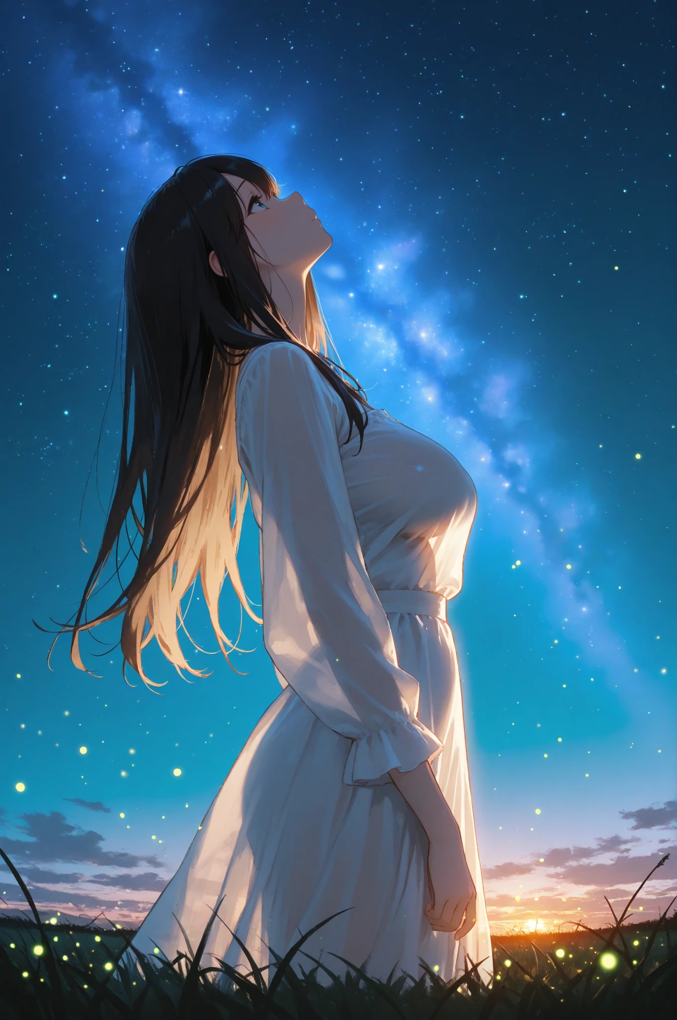 星を仰ぐ少女